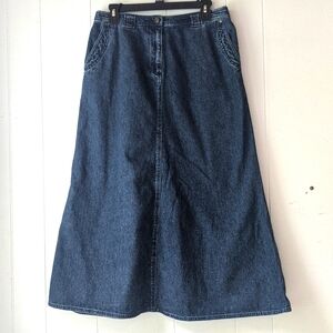 Modest Lauren Ralph Lauren Co Jean Denim Skirt Size 10 Sz 10 Pockets